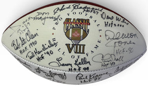 Pro Football Hall Of Fame Signed Wilson Football Classic Enshrinee Golf VIII