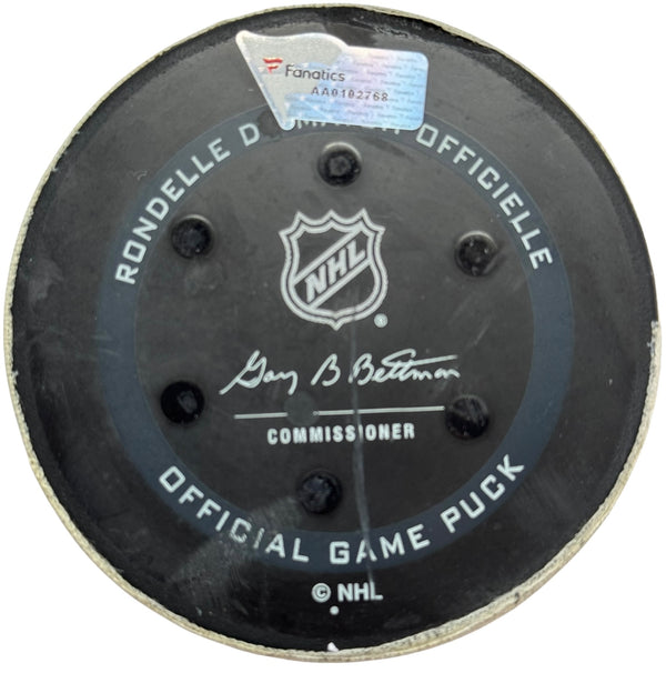 Matthew Boldy Minnesota Wild Authentic Signed Game Used Puck (Fanatics)