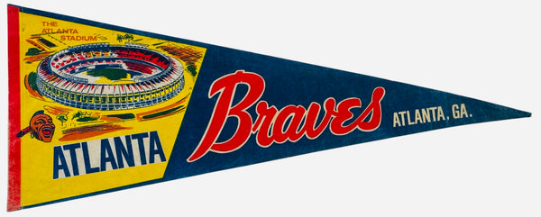 1960's Atlanta Braves Large Vintage Pennant Banner