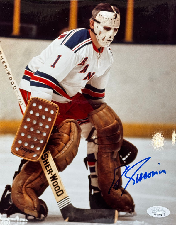 Ed Giacomin Autographed 8x10 New York Rangers Photo (JSA)