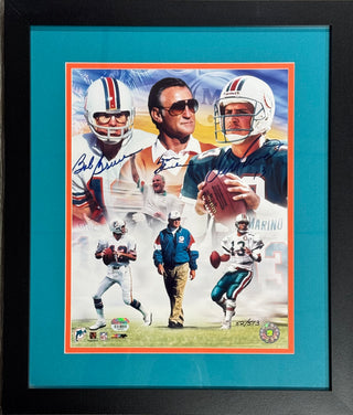 Bob Griese Don Shula & Dan Marino Signed 11x14 Framed Photo (Mounted Memories)