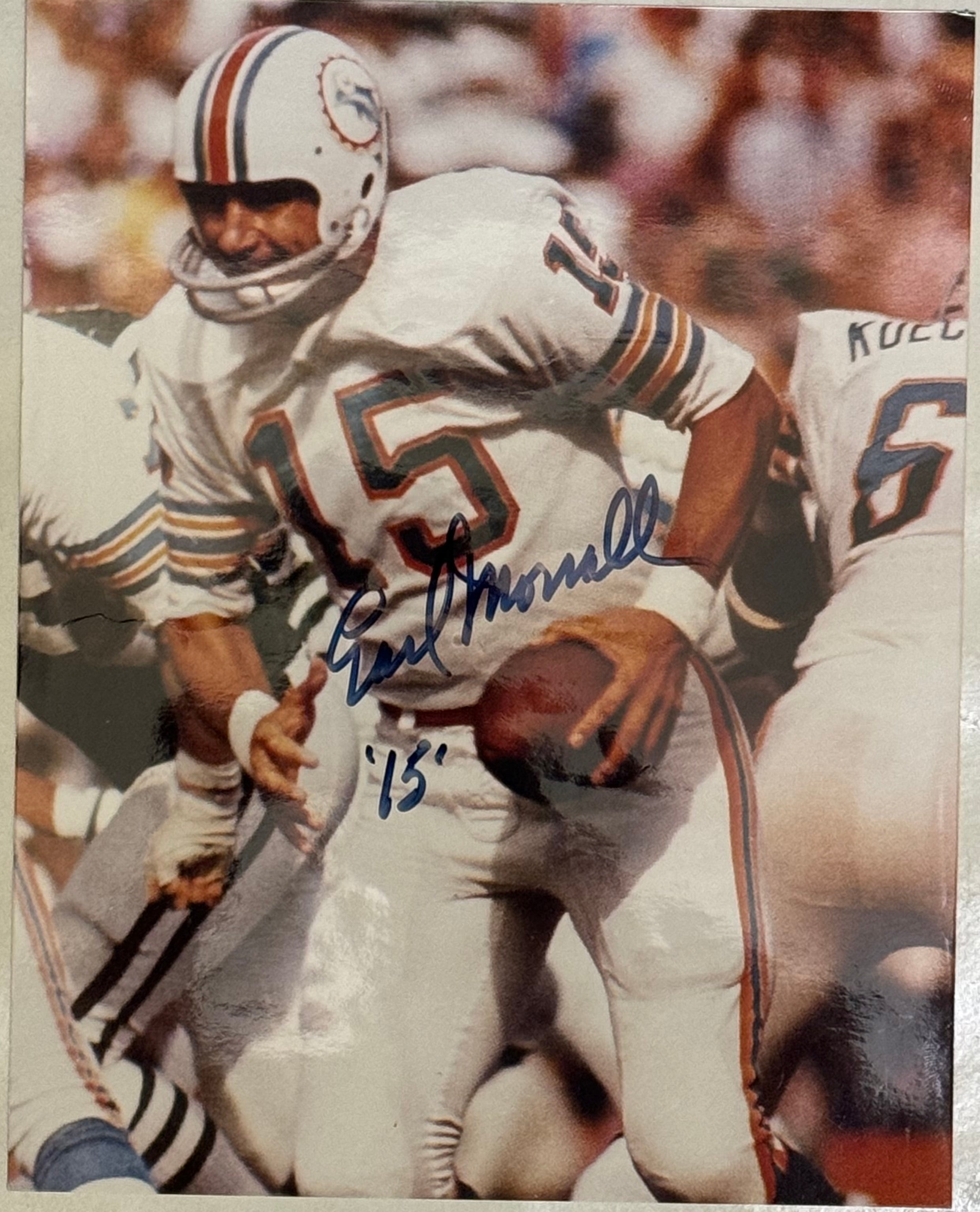Early Morrell Earl Morrall Autographed Dolphins 8x10 Photo | Hollywood Collectibles