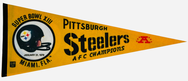 1979 Pittsburgh Steelers Super Bowl XIII AFC Champions Large Pennant Banner