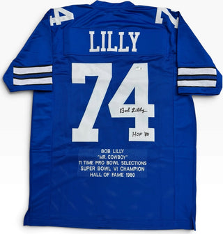 Bob Lilly Autographed Dallas Cowboys Custom Jersey (Beckett)