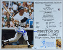Reggie Jackson Autographed 8x10 Induction Day Stat Card (JSA)