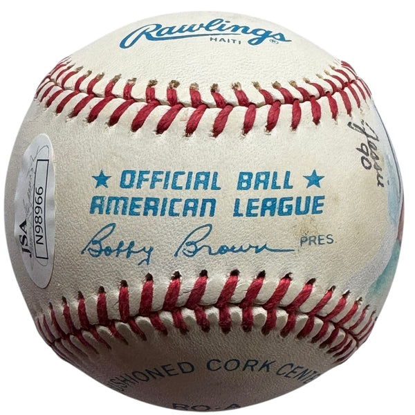 Carl Yastrzemski Autographed Hand Painted Official American League Baseball (JSA)
