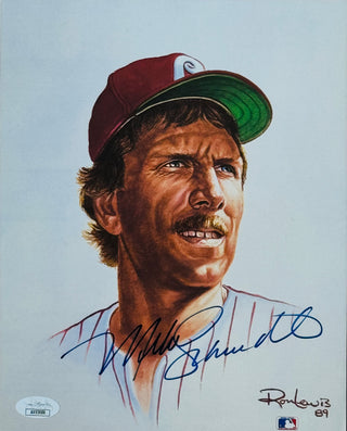 Mike Schmidt Autographed 8x10 Ron Lewis Print #1411/5000 (JSA)