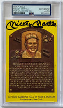 Mickey Mantle Autographed Hall of Fame Plaque Postcard (PSA)