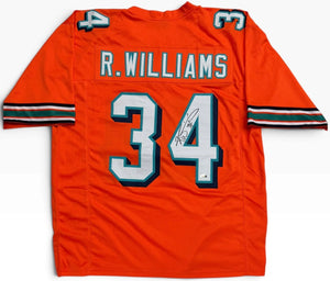 Ricky Williams Autographed Custom Miami Dolphins Jersey (JSA Witness)