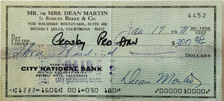 Dean Martin American Singer & Actor Signed Personal Check January 1971