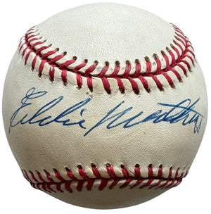 Eddie Mathews Autographed Official National League Baseball (JSA)