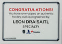 Leon Draisaitl Edmonton Oilers Authentic Autographed Official Game Puck (Fanatics)