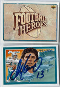 Dan Marino 1992 Upper Deck Football Heroes Autographed Card 144 /2800