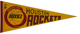 1970's Houston Rockets Vintage Full Size Pennant Banner