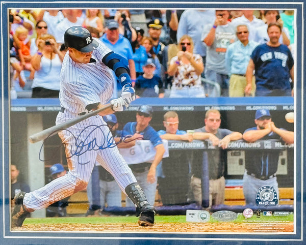 Derek Jeter Autographed 3000th Hit 8x10 Framed Baseball Photo (MLB/Steiner)