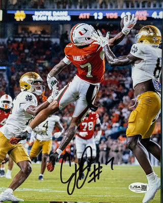 CJ Daniels Autographed Miami Hurricanes 8x10 Photo (JSA)