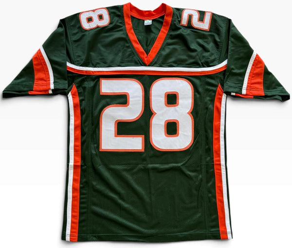 Clinton Portis Autographed Miami Hurricanes Custom Jersey (Beckett Witness)