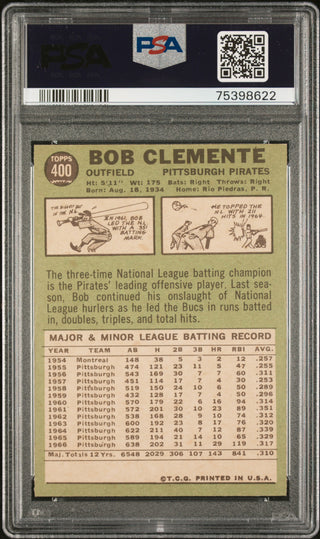 Roberto Clemente 1967 Topps Card #400 (PSA 6)