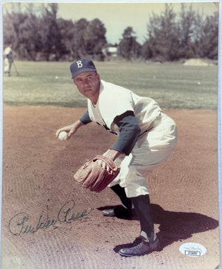 Pee Wee Reese Autographed Dodgers 8x10 Photo (JSA)
