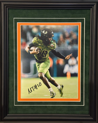 Malachi Toney Autographed Miami Hurricanes 8x10 Framed Photo