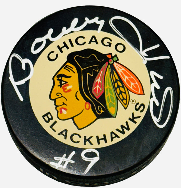 Bobby Hull Autographed Official Vintage Chicago Blackhawks Puck (JSA)