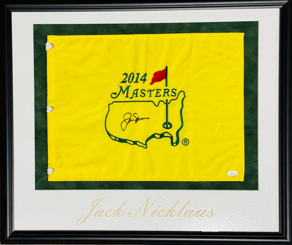 Jack Nicklaus autographed Framed 2014 Masters Flag (JSA)