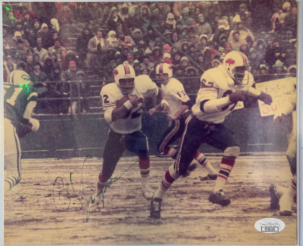 O.J. Simpson Autographed Bills 8x10 Football Photo (JSA)