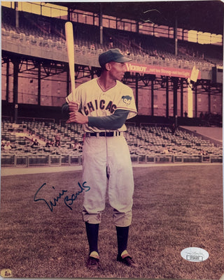 Ernie Banks Autographed Cubs 8X10 Baseball Photo (JSA)