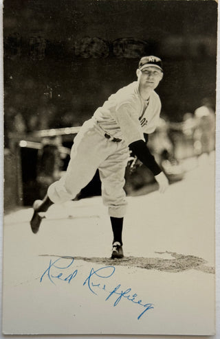 Red Ruffing Autographed Yankees Vintage Photo Postcard (JSA)
