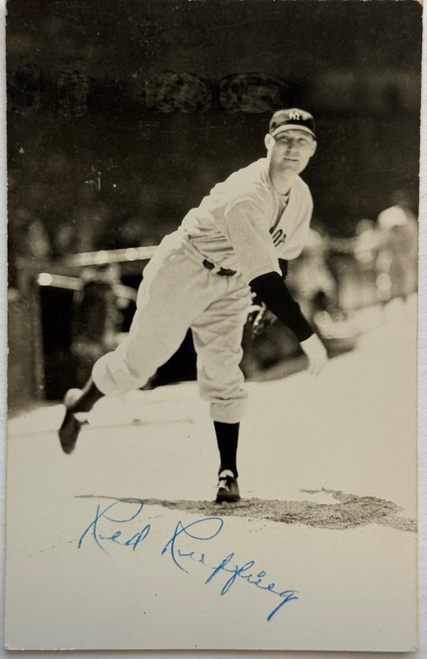Red Ruffing Autographed Yankees Vintage Photo Postcard (JSA)