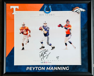 Peyton Manning Autographed 16x20 Framed Football Photo (Fanatics)