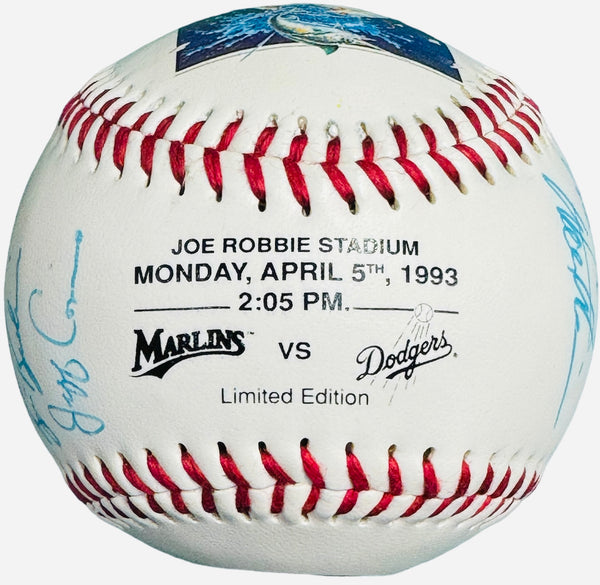 1993 Florida Marlins Autographed Opening Day Starting Lineup Baseball #427/1000