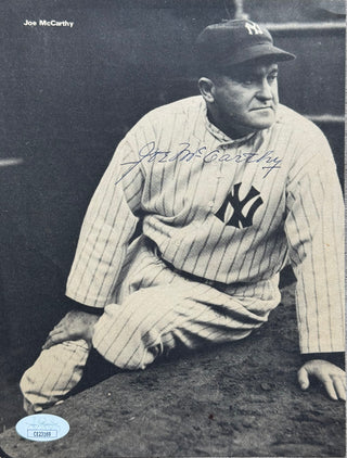 Joe McCarthy Autographed Yankees 7x9 Magazine Page (JSA)