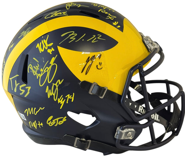 2023 National Champions Michigan Wolverines Autographed Speed F/S Helmet (Beckett)