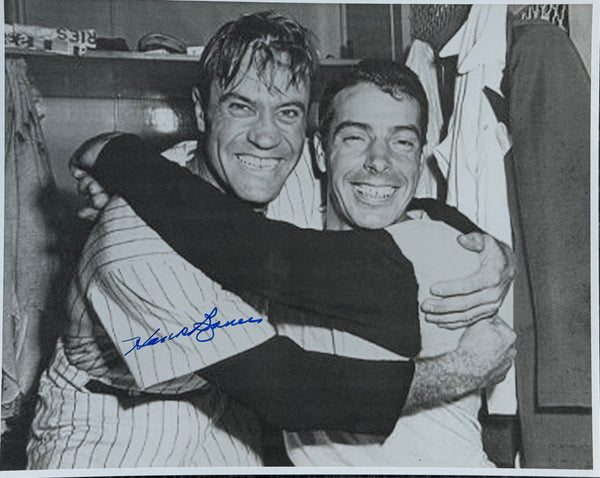 Hank Bauer Autographed Yankees 8x10 Baseball Photo with Joe DiMaggio