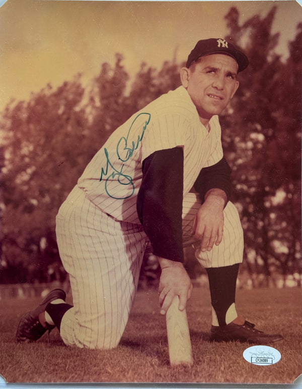 Yogi Berra Autographed Yankees 8x10 Baseball Photo (JSA)