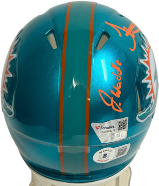 Tua Tagovailoa Jaylen Waddle Tyreek Hill Signed Dolphins Flash Mini Helmet (BGS/Fanatics)