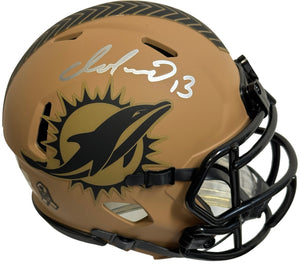 dan marino football helmet Dan Marino Autographed Dolphins Salute To Service Mini Helmet (Beckett)