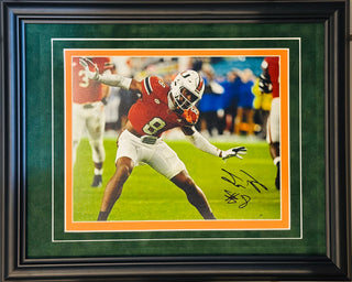 Jakobe Thomas Autographed Miami Hurricanes 8x10 Framed Photo