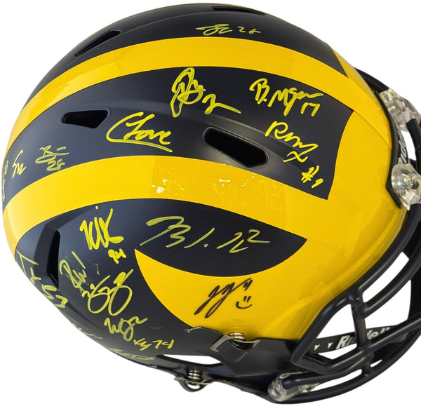 2023 National Champions Michigan Wolverines Autographed Speed F/S Helmet (Beckett)