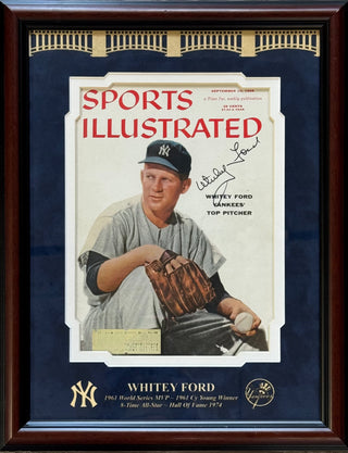 Whitey Ford Autographed Sports Illustrated Magazine September 10 1956 Framed