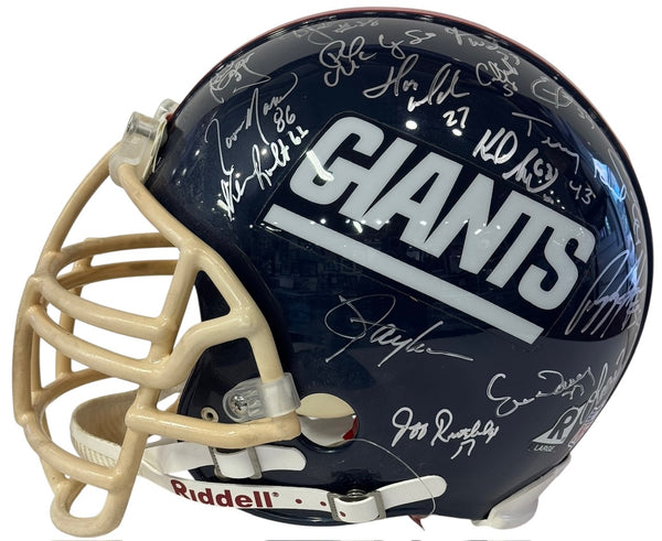 1986 New York Giants Team Signed Helmet (Mounted Memories)