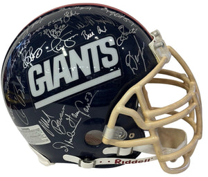 1986 New York Giants Team Signed Helmet (Mounted Memories)