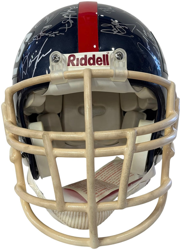 1986 New York Giants Team Signed Helmet (Mounted Memories)