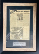 Roger Maris Autographed Framed Newspaper (JSA)