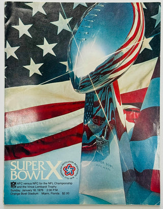 Super Bowl X Official Program Pittsburgh Steelers vs Dallas Cowboys