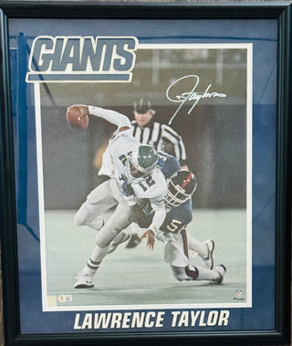 Lawrence Taylor Autographed Framed 16x20 Photo (Beckett)