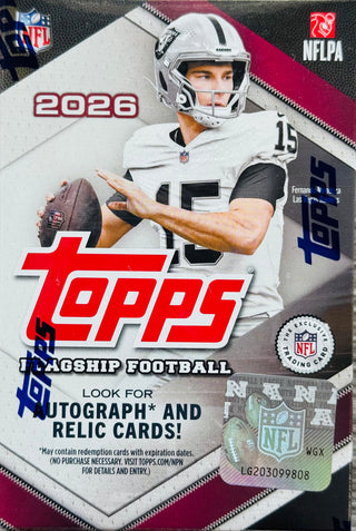 2026 Topps Flagship Football Blaster Box (Look for Aqua Holo & Rainbow Parallels)