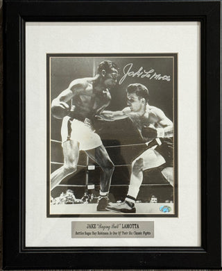 Jake LaMotta Autographed 8x10 Framed Boxing Photo (Stacks of Plaques)