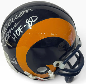 Deacon Jones Autographed Los Angeles Rams Mini Helmet (JSA)